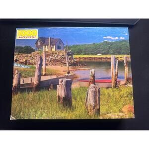 NEW Vintage Golden 1000 Piece Jigsaw Puzzle of New‎ England Dock #4777-48 Sealed